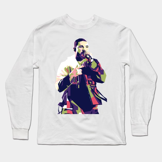 Drake pop art style Long Sleeve T-Shirt by Sterelax Studio